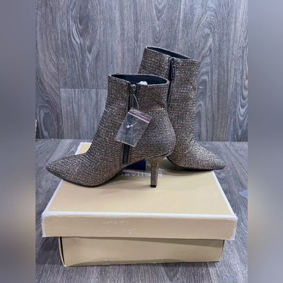 NEW Michael Kors MK Katerina Embellished Glitter Ankle Boot Black/Bronze 6.5 - Picture 6 of 12